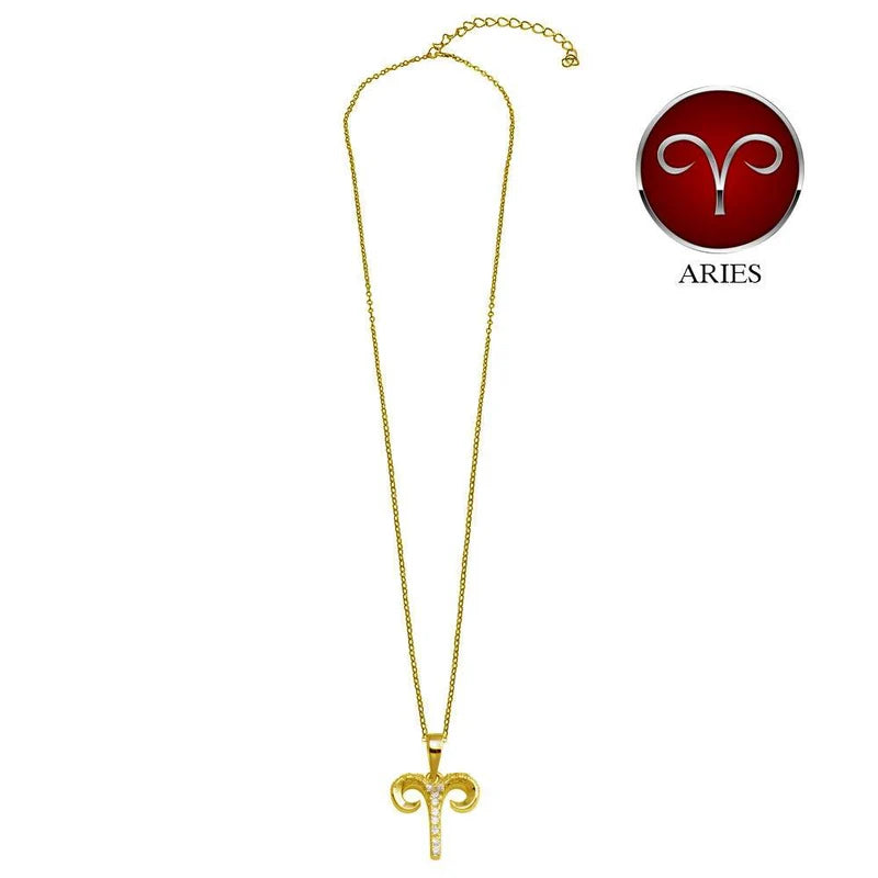 Gold Vermeil Aries CZ Necklace