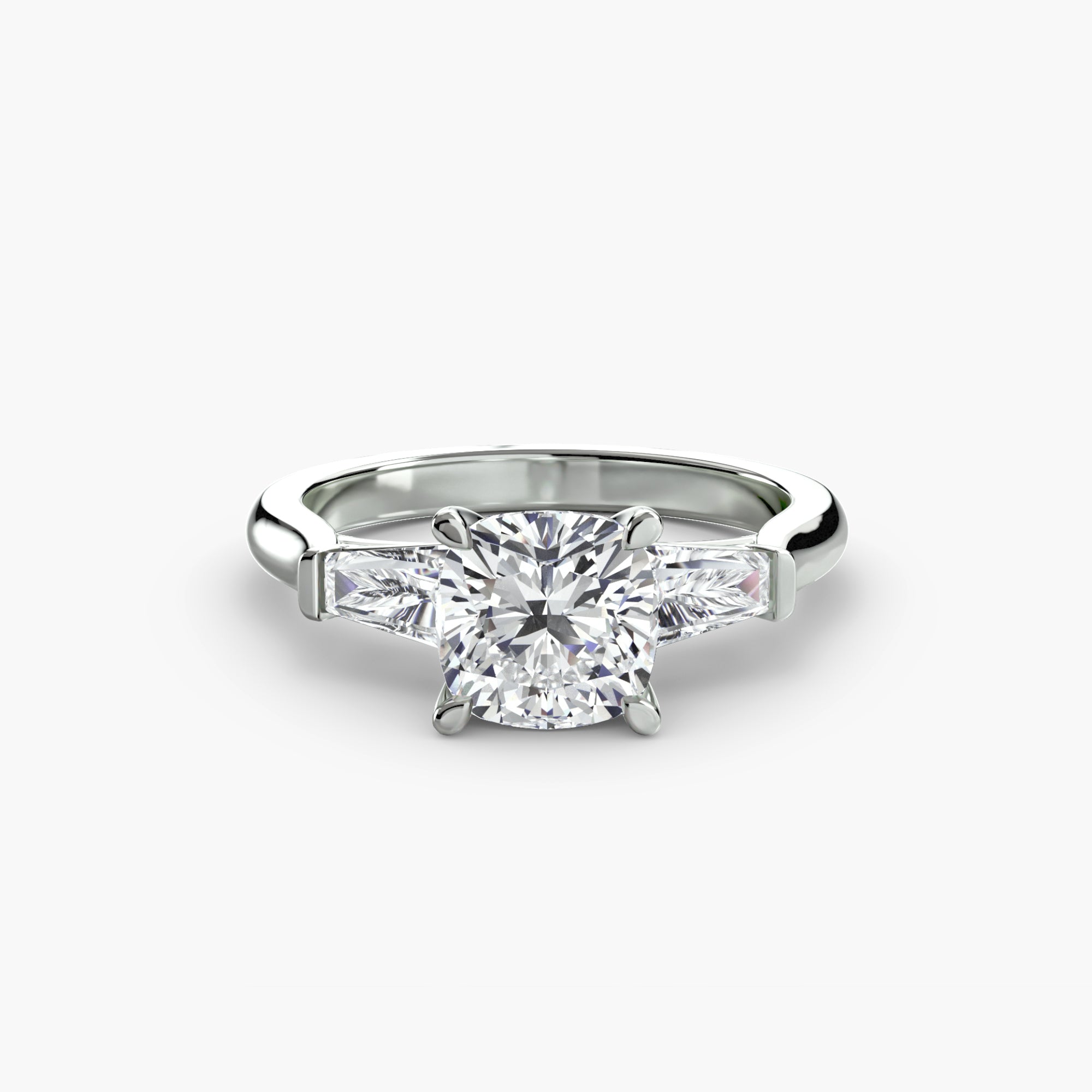 Three-Stone Ring (Baguette Side Stones) - VTC Watches
