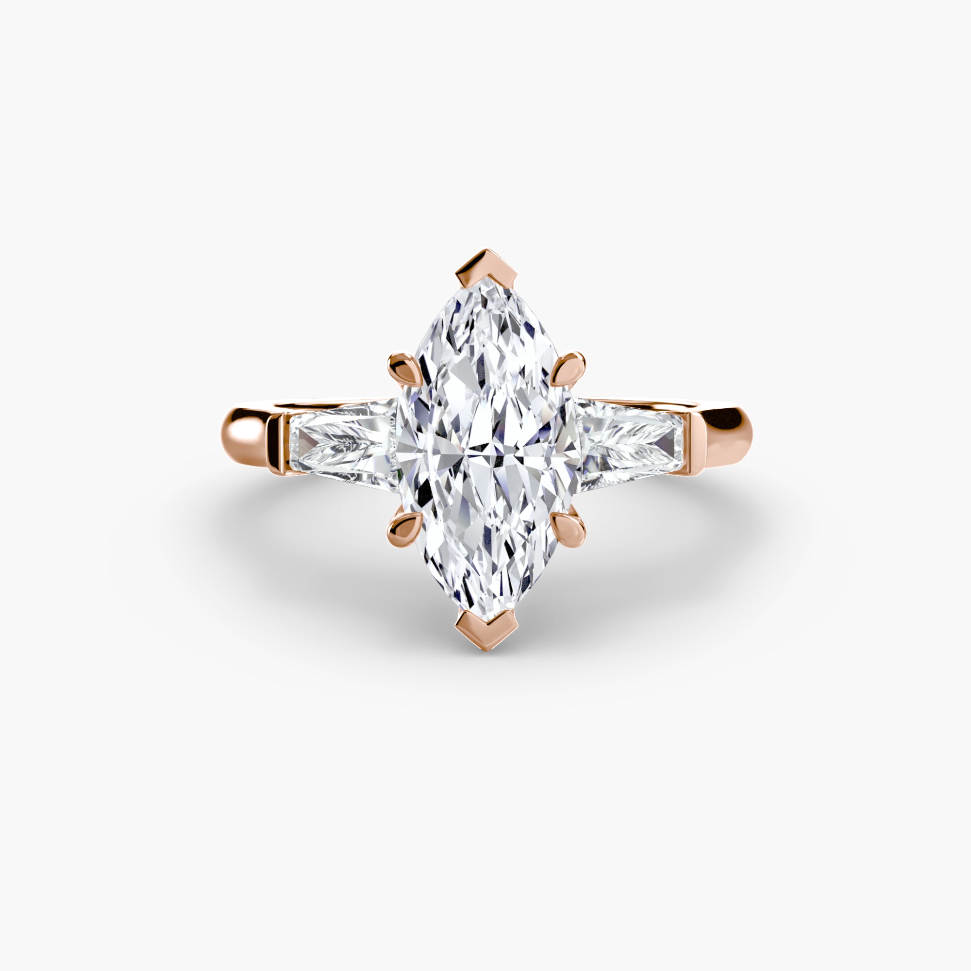 Three-Stone Ring (Baguette Side Stones) - VTC Watches