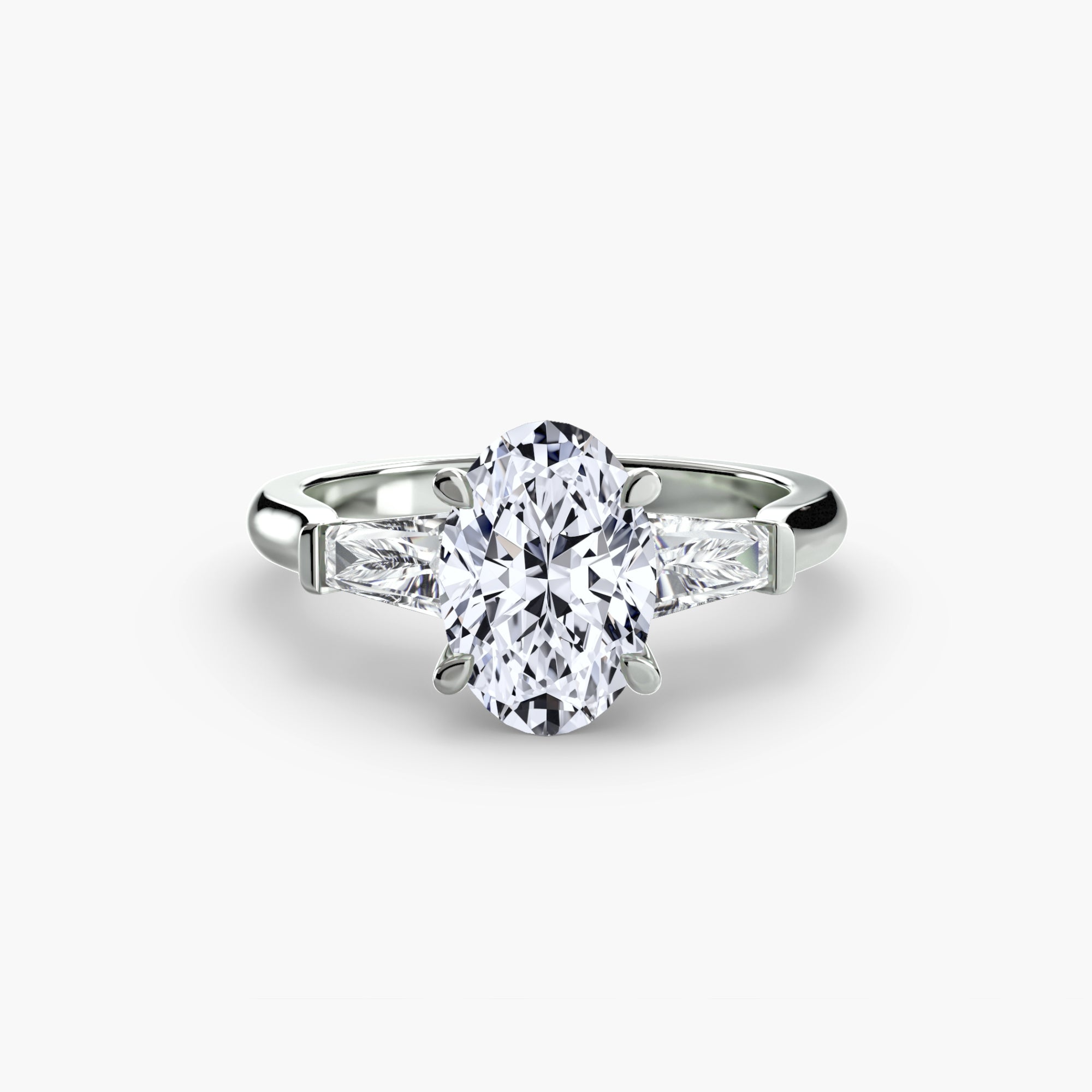 Three-Stone Ring (Baguette Side Stones) - VTC Watches