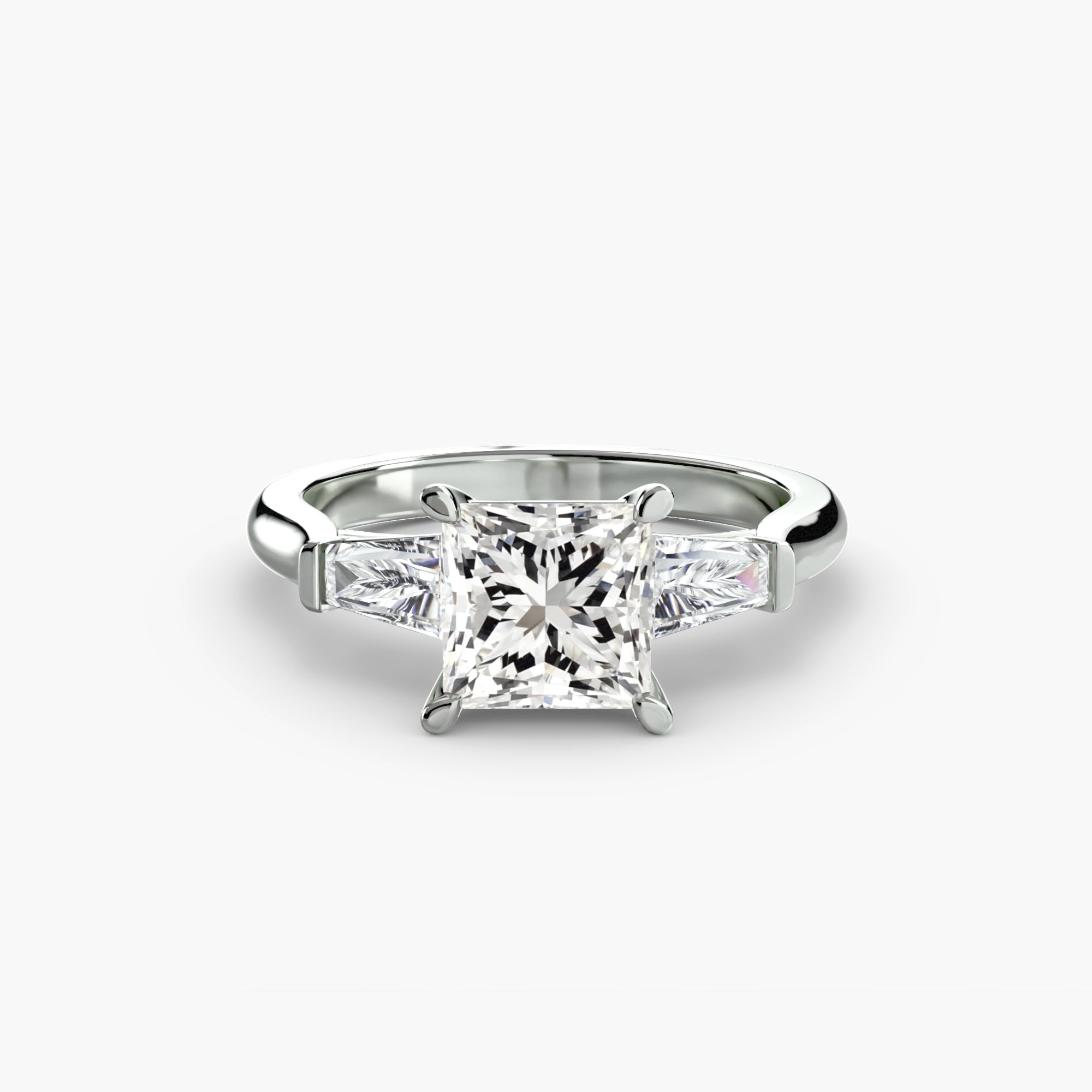 Three-Stone Ring (Baguette Side Stones) - VTC Watches