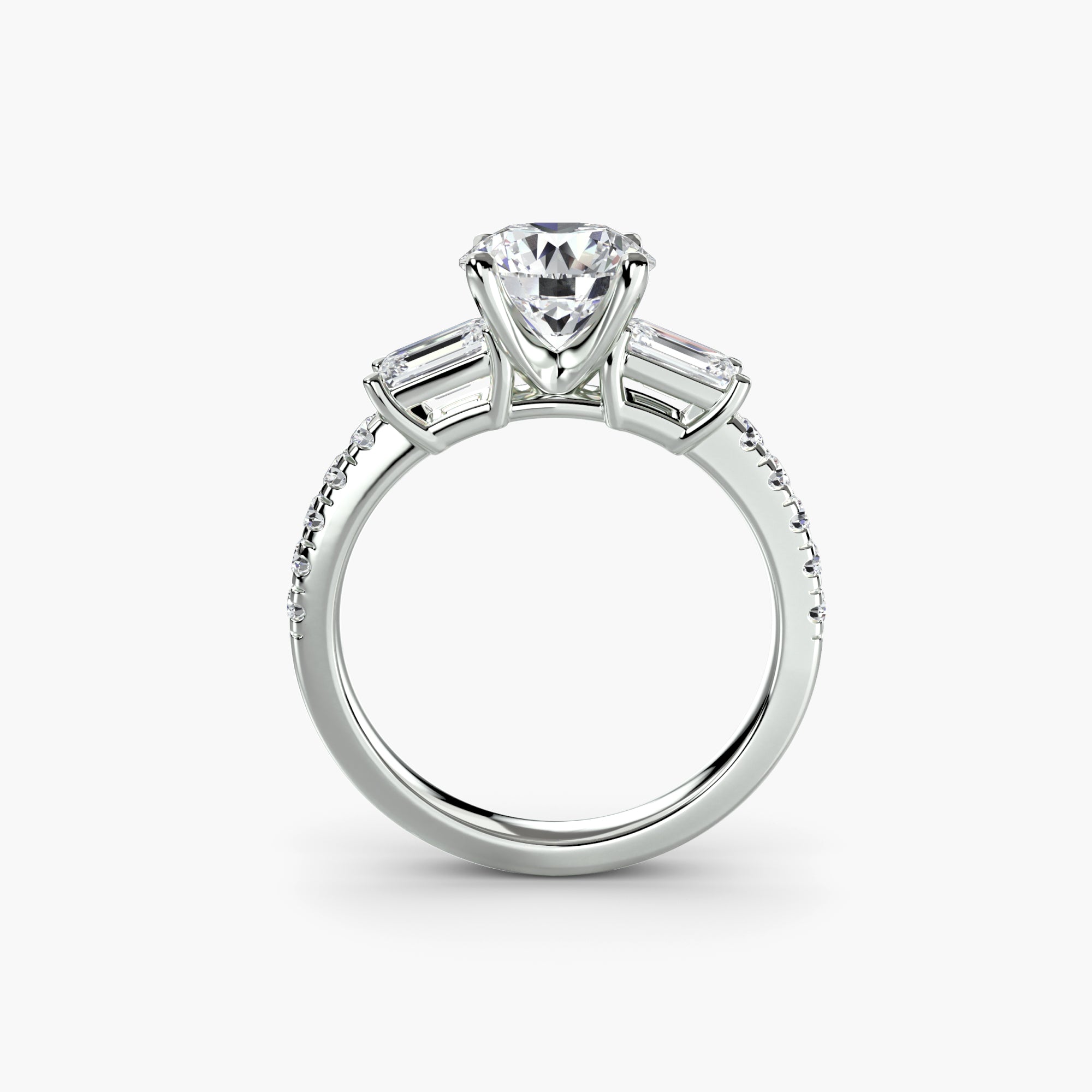 Three-Stone Ring with Pavé Band 4 - VTC Watches