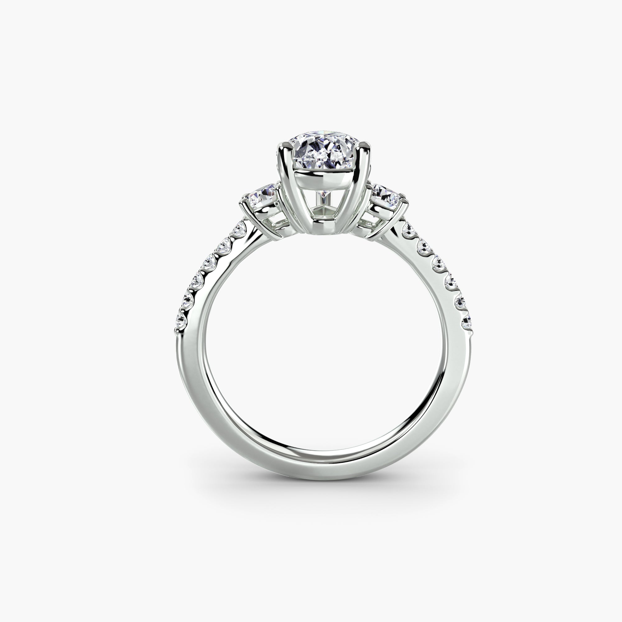 Three-Stone Ring with Pavé Band 5 - VTC Watches