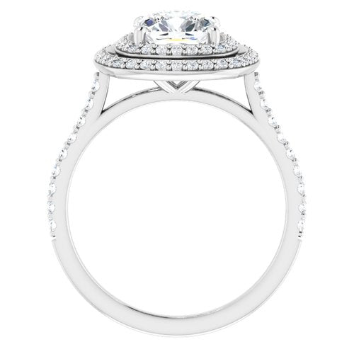 14K White Cushion Engagement Ring - VTC Watches