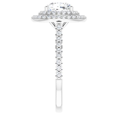 14K White Cushion Engagement Ring - VTC Watches