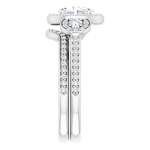 14K White Oval Engagement Ring - VTC Watches