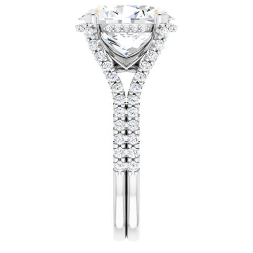 14K White Oval Engagement Ring - VTC Watches