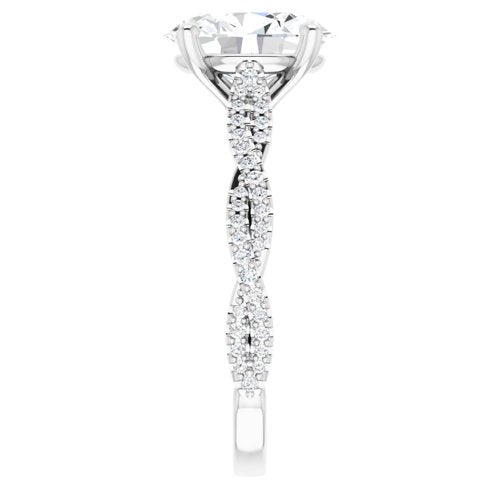 14K White Oval Engagement Ring - VTC Watches