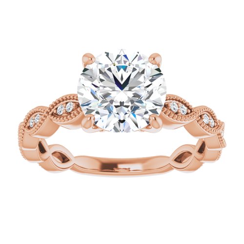 14K Rose Round Engagement Ring - VTC Watches