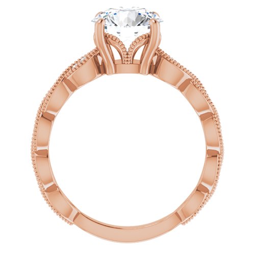 14K Rose Round Engagement Ring - VTC Watches