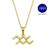 Gold Vermeil Aquarius CZ Necklace