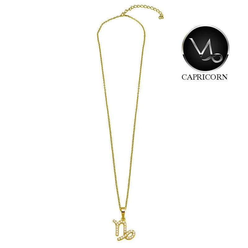 Gold Vermeil Capricorn CZ Necklace