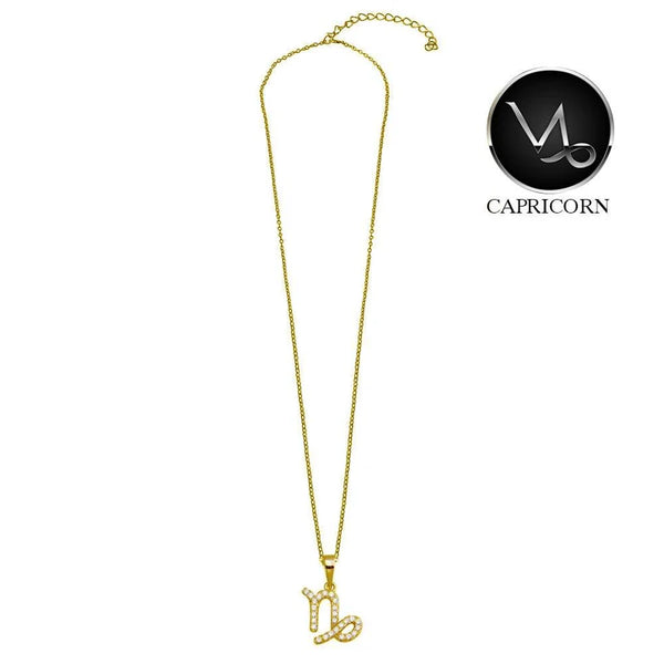 Gold Vermeil Capricorn CZ Necklace