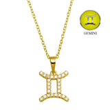Gold Vermeil Gemini CZ Necklace