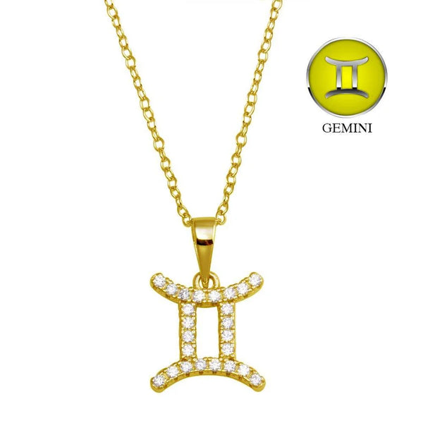 Gold Vermeil Gemini CZ Necklace