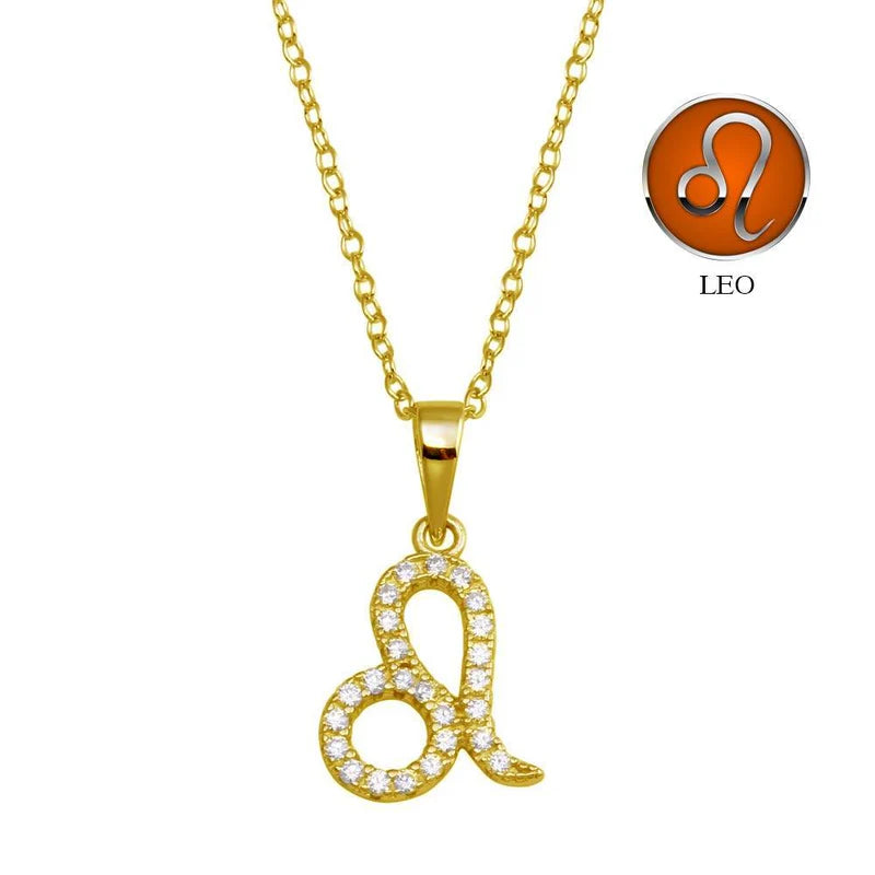 Gold Vermeil Leo CZ Necklace