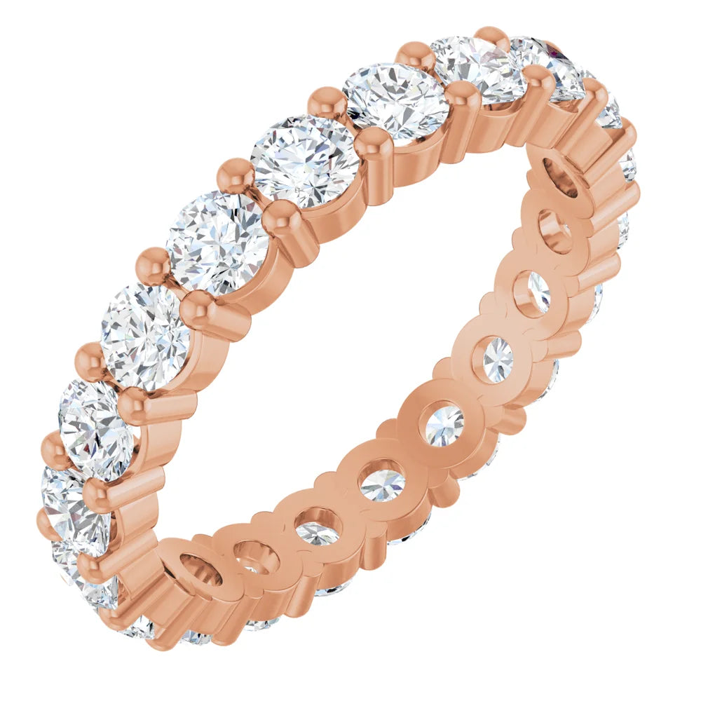 14K Rose Gold Round 2ct Eternity Band