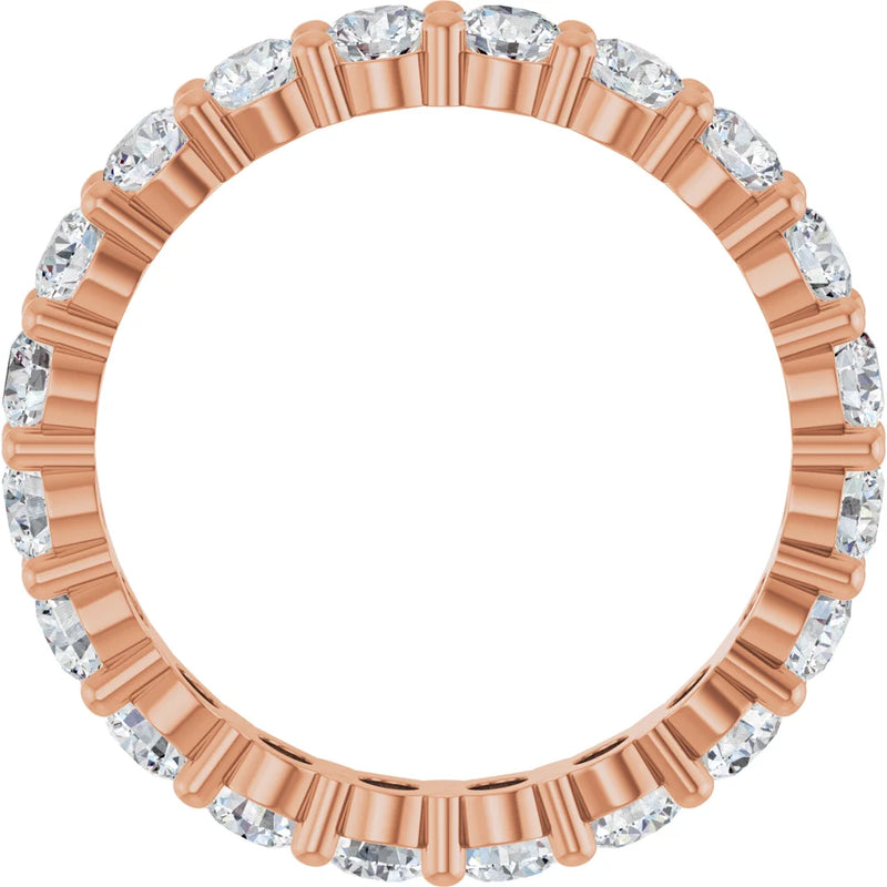 14K Rose Gold Round 2ct Eternity Band