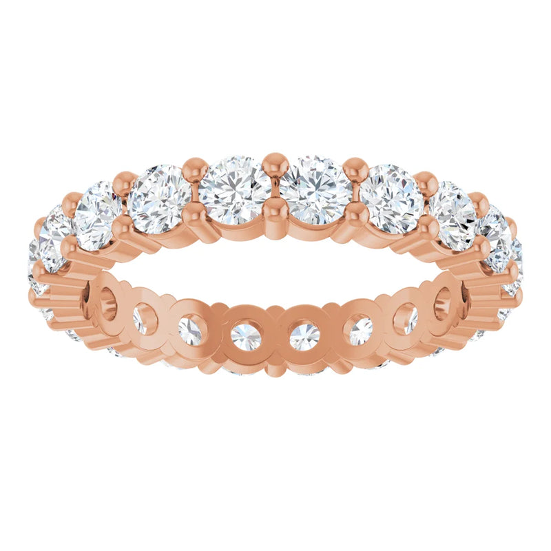 14K Rose Gold Round 2ct Eternity Band