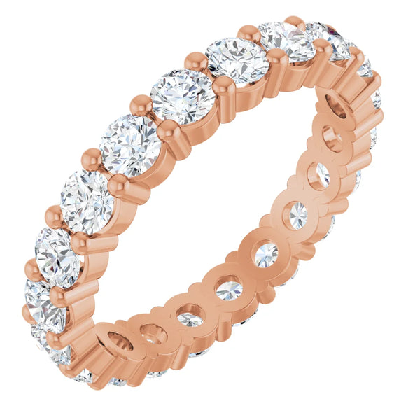 14K Rose Gold Round 2ct Eternity Band