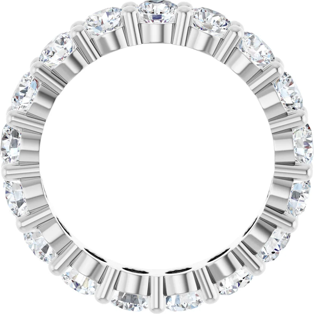 14K White Round 2ct Eternity Band