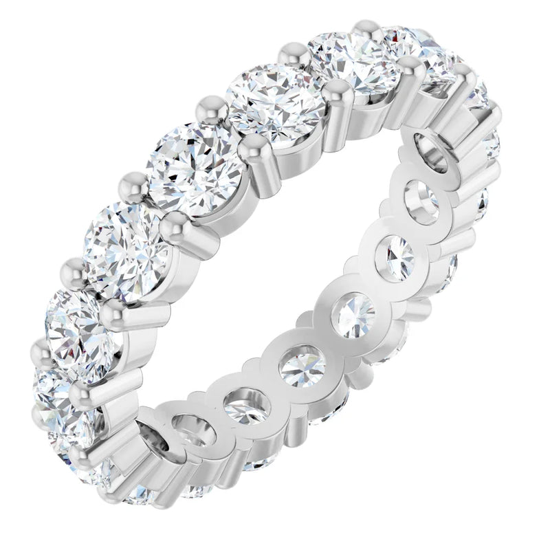 14K White Round 2ct Eternity Band