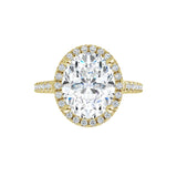14K Yellow Oval French Set Engagement Ring