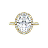 14K Yellow Oval French Set Engagement Ring