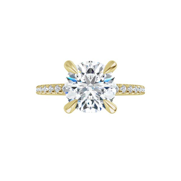 14K Yellow Round French-Set Engagement Ring
