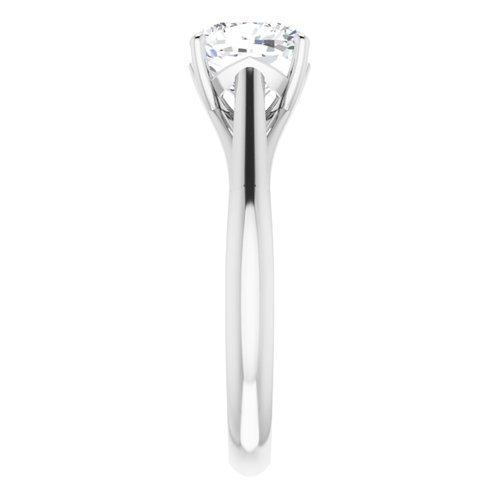 14K White Cushion Engagement Ring