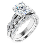 14K White Round  Engagement Ring