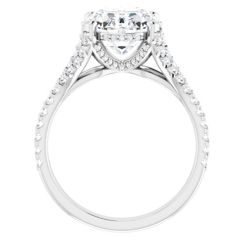 14K White Oval Engagement Ring - VTC Watches