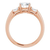 14K Rose Round Engagement Ring