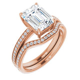 14K Rose Emerald Engagement Ring