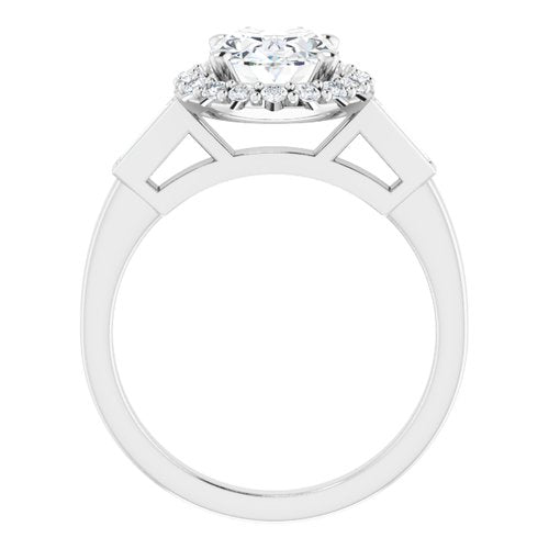 14K White Oval Engagement Ring - VTC Watches