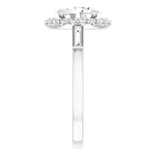 14K White Oval Engagement Ring - VTC Watches