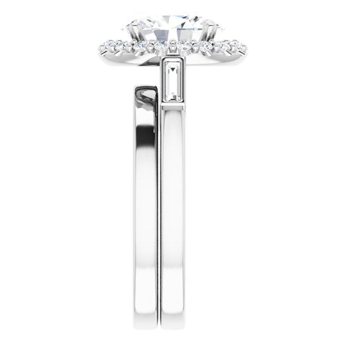 14K White Oval Engagement Ring - VTC Watches