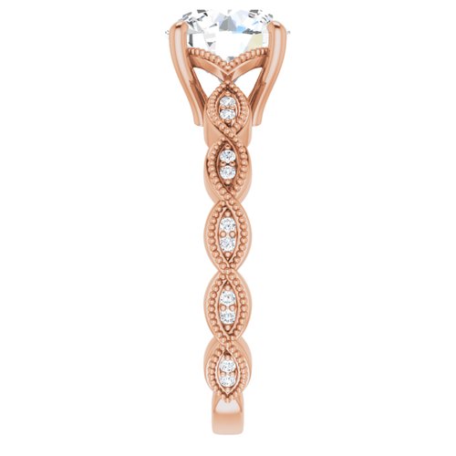 14K Rose Round Engagement Ring - VTC Watches