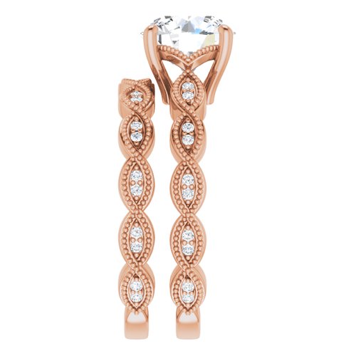 14K Rose Round Engagement Ring - VTC Watches