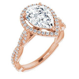 14K Rose Pear Engagement Ring