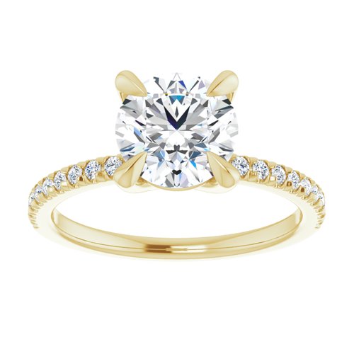 14K Yellow Round French-Set Engagement Ring