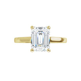 14K Yellow Emerald Engagement Ring
