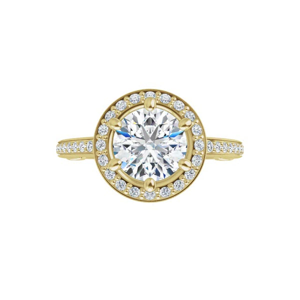 14K Yellow Round Engagement Ring