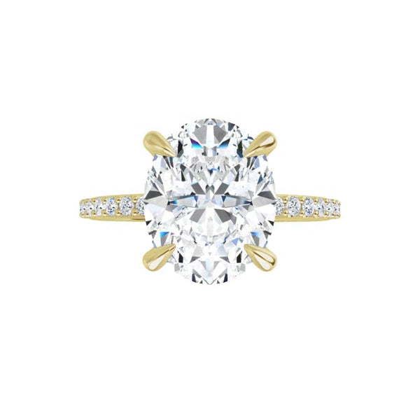 14K Yellow Oval Engagement Ring