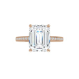 14K Rose Emerald Engagement Ring