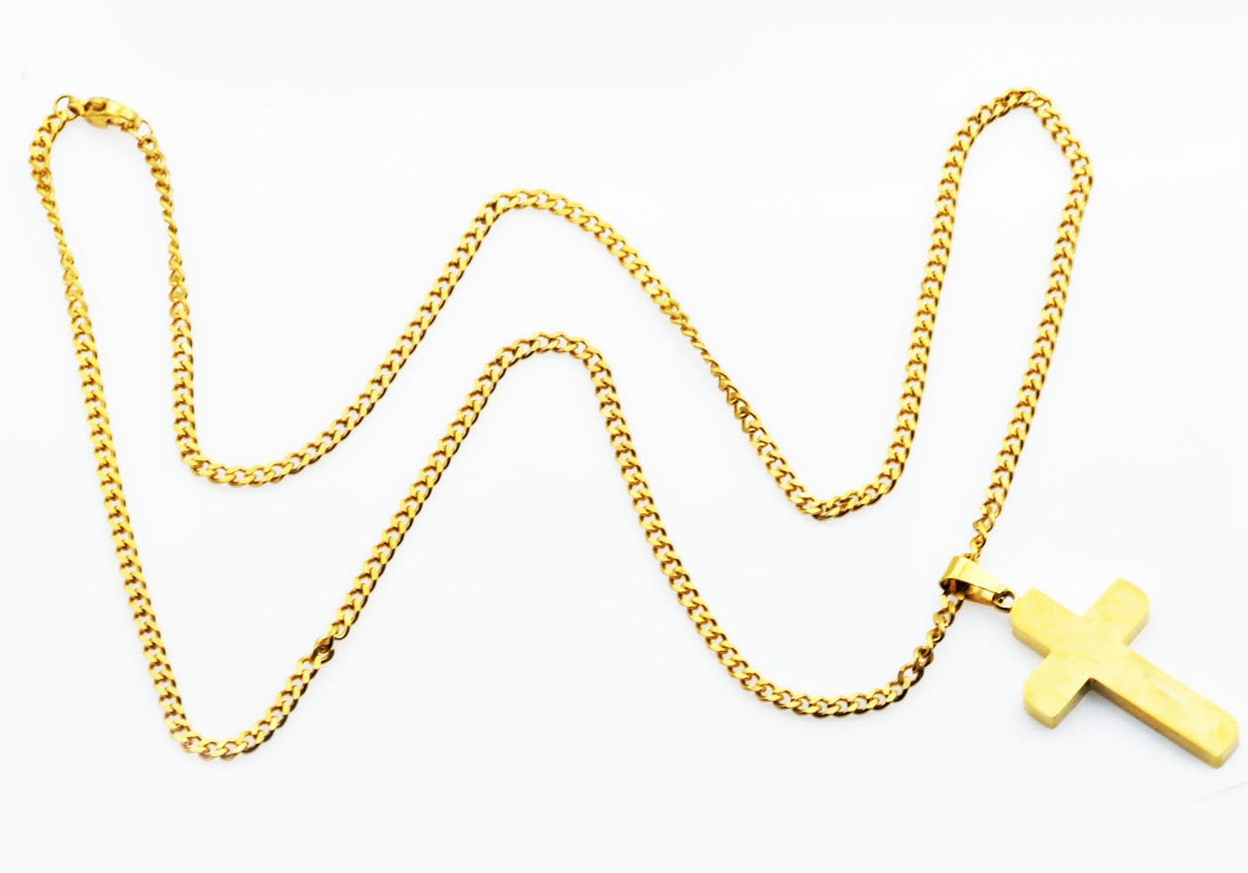 Blackjack Men s Gold Plated Cross Necklace BJP155G