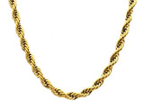 Mens Gold Stainless Steel Rope Chain Necklace BJS26NGG