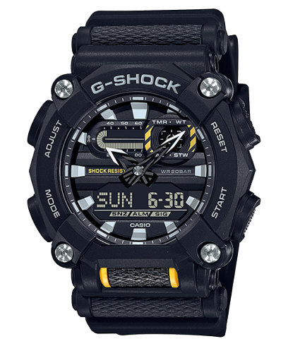 G-Shock Analog-Digital Black and Yellow Watch GA-900-1ACR