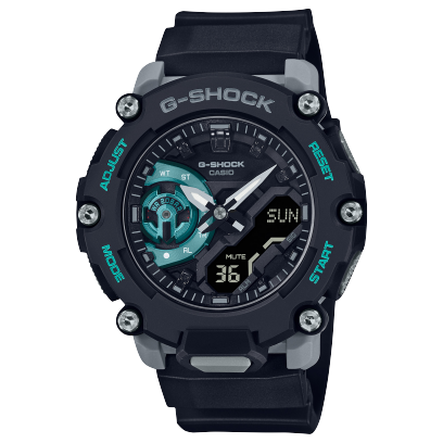 G-Shock Black and Turquoise GA-2200M-1ACR