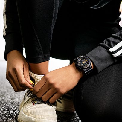 G-Shock Black and Gold Analog-Digital GMA-S140M-7ACR